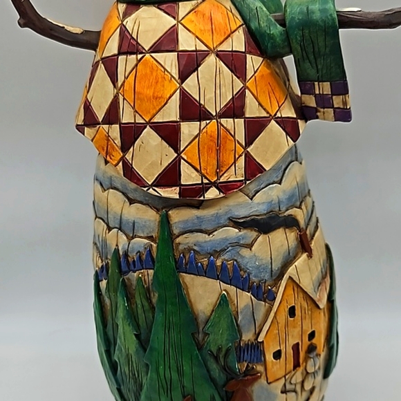 JIM SHORE "Winter's Mischief" Snowman w/snowball figurine - Picture 3 of 14